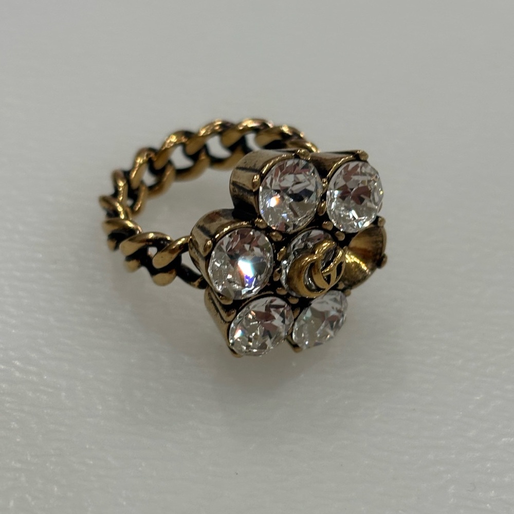 Gucci Double G Crystal Ring